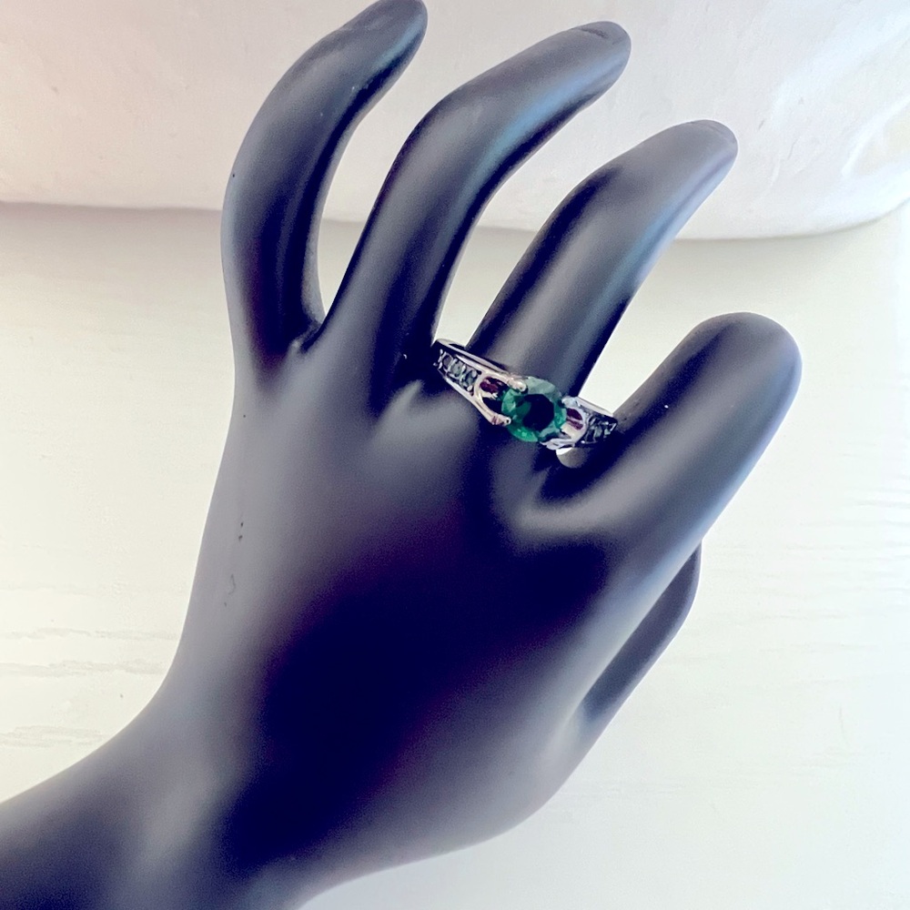 Maleficent Green & Black Gothic Ring - sz 9.5